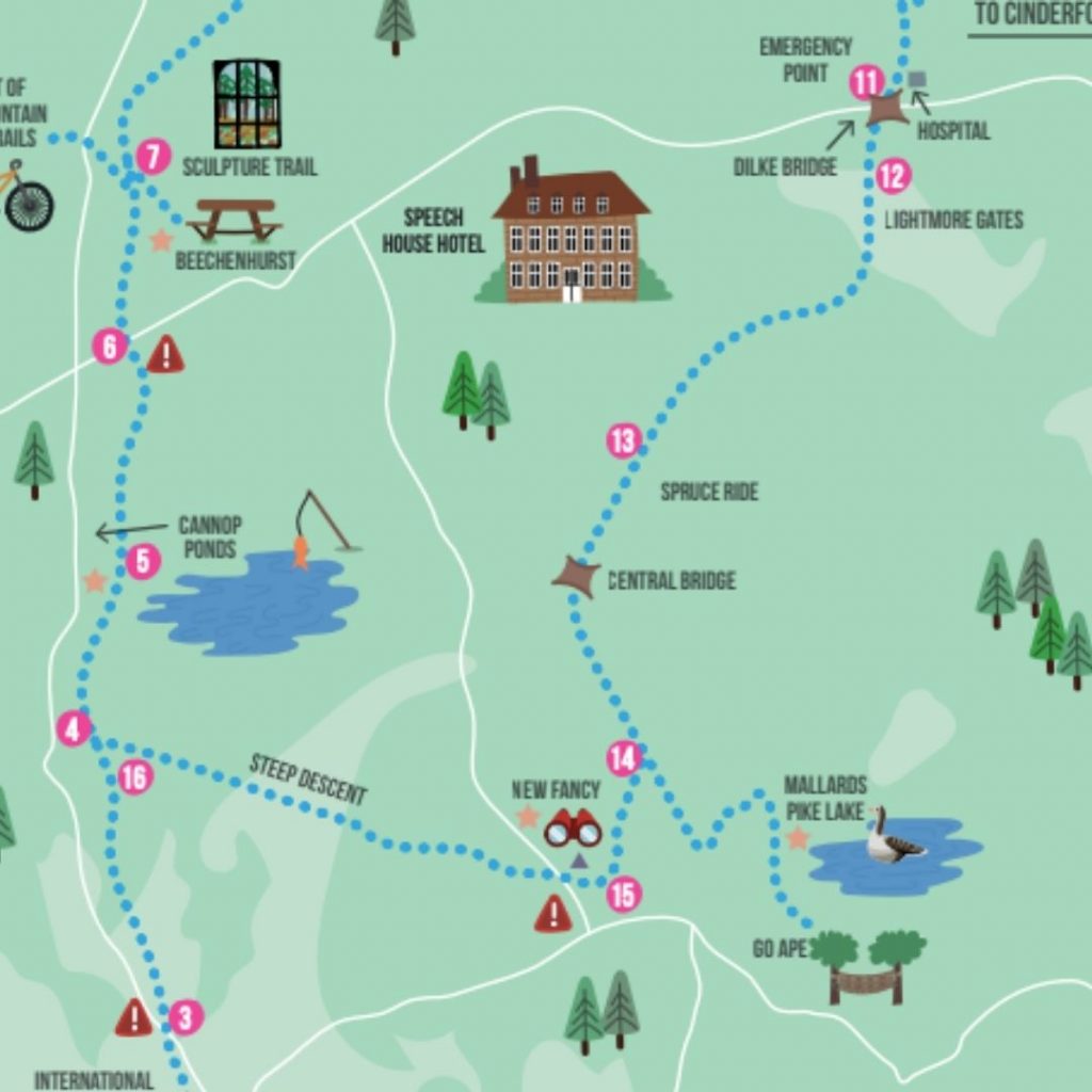 Forest of Dean 12 mile Family cycle Route map